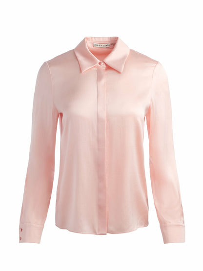 Willa Silk Blouse In Pink Bloom - Alice + Olivia Women