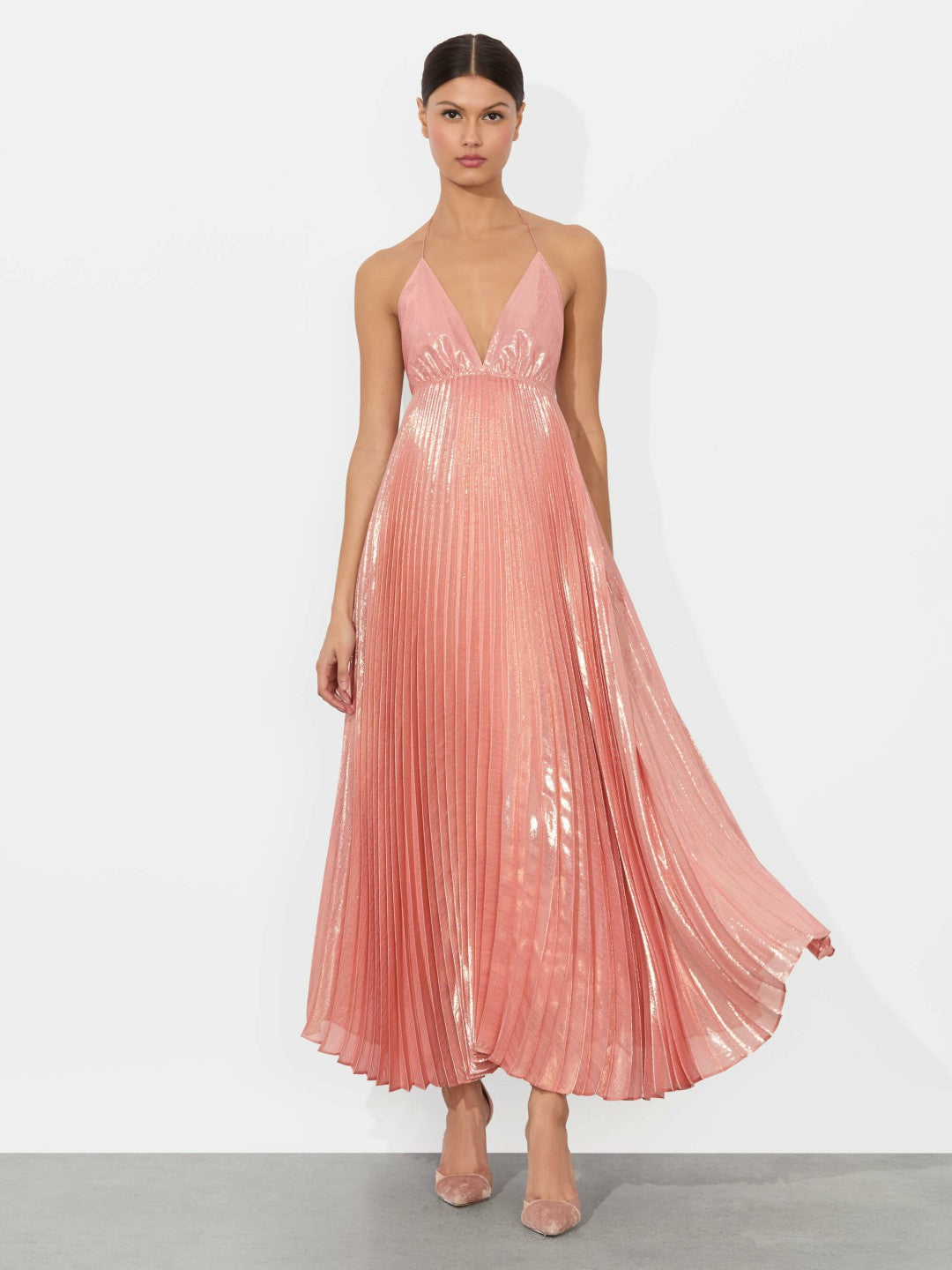 Adalyn Halter Maxi Dress In Dusty Rose - Alice + Olivia Women