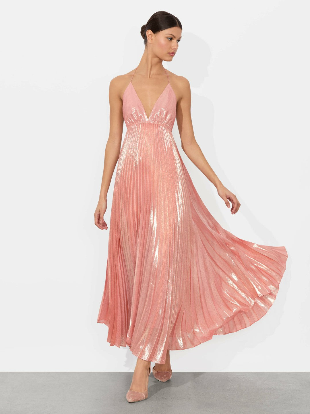 Adalyn Halter Maxi Dress In Dusty Rose - Alice + Olivia Women