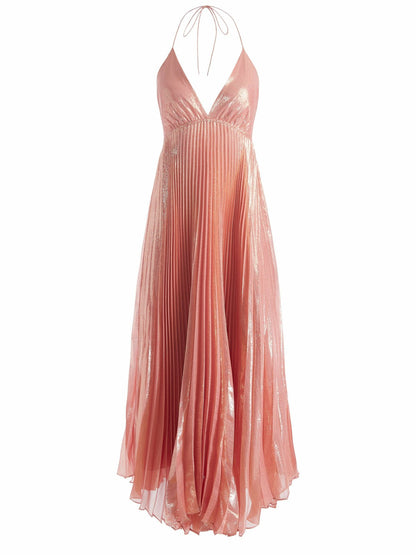 Adalyn Halter Maxi Dress In Dusty Rose - Alice + Olivia Women