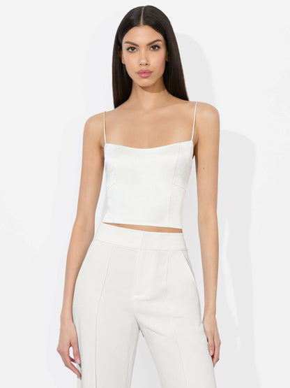 Saylor Bustier Cami Top In Off White - Alice + Olivia Women