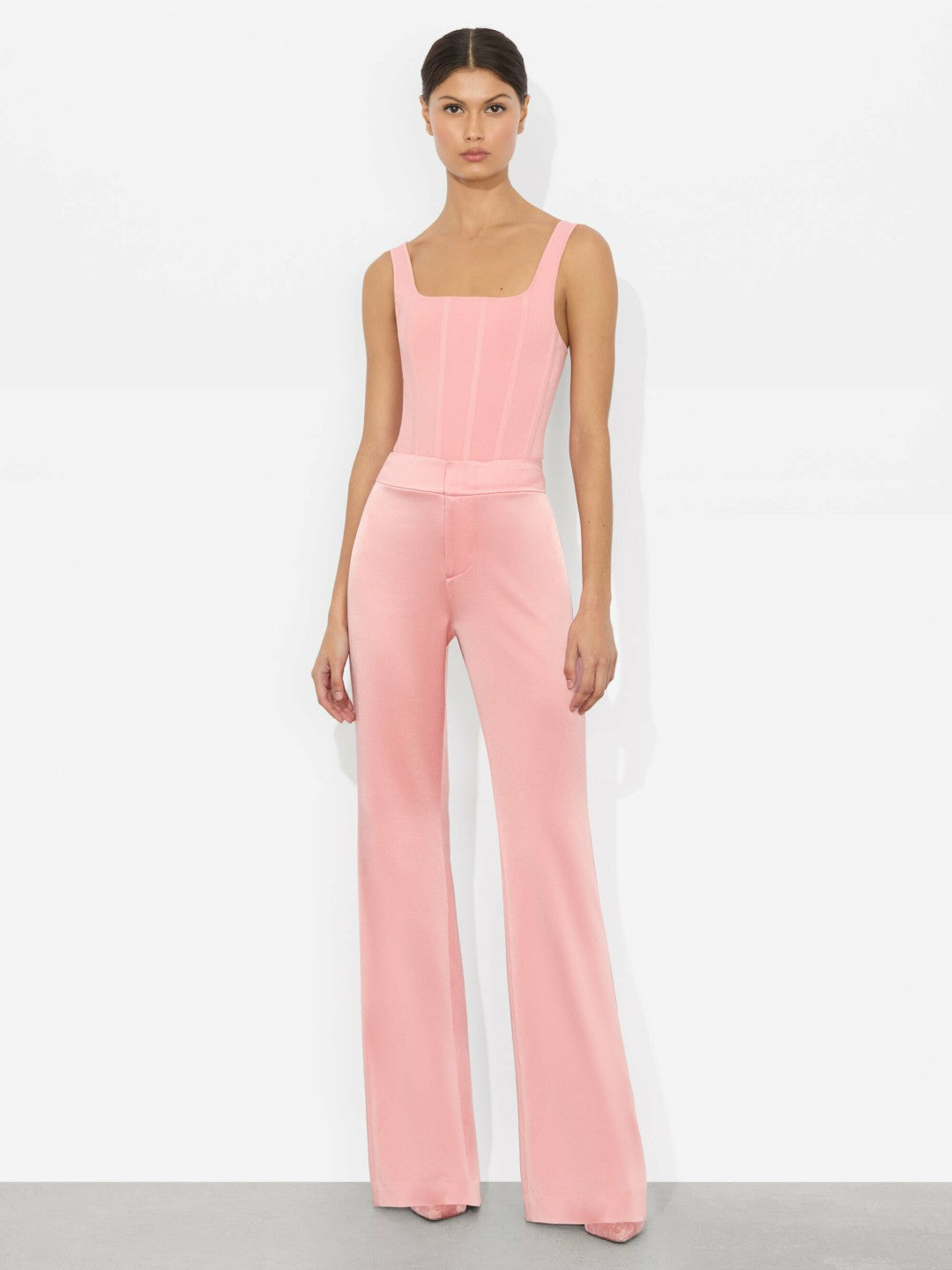 Deanna Bootcut Pant In Dusty Rose - Alice + Olivia Women