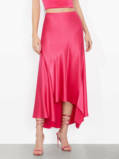 Rosa Midi Slip Skirt In Raspberry - Alice + Olivia Women