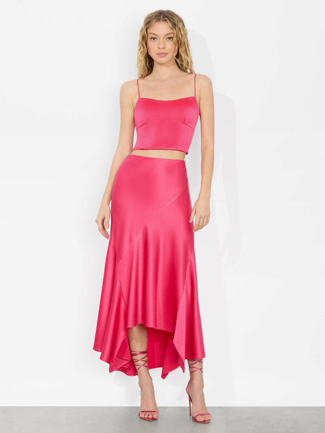 Rosa Midi Slip Skirt In Raspberry - Alice + Olivia Women