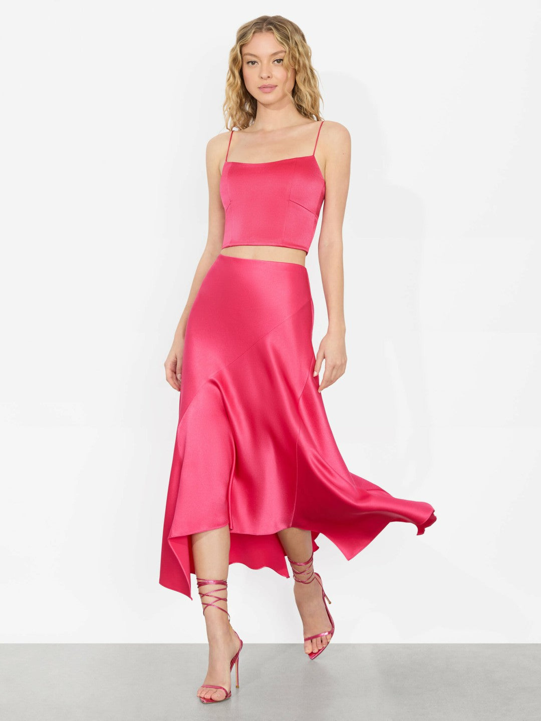 Rosa Midi Slip Skirt In Raspberry - Alice + Olivia Women