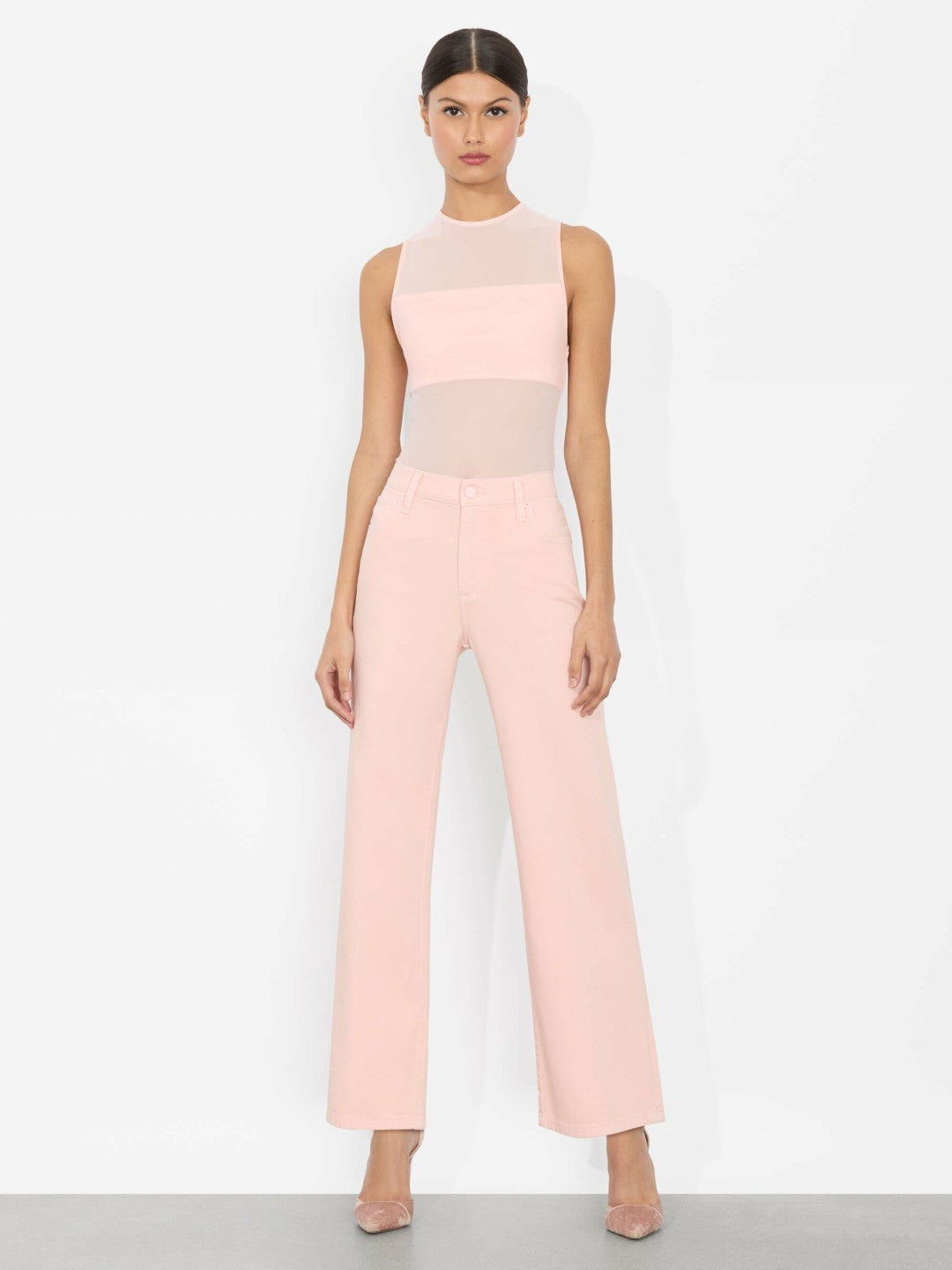 Bandeau Sleeveless Bodysuit In Pink Bloom - Alice + Olivia Women