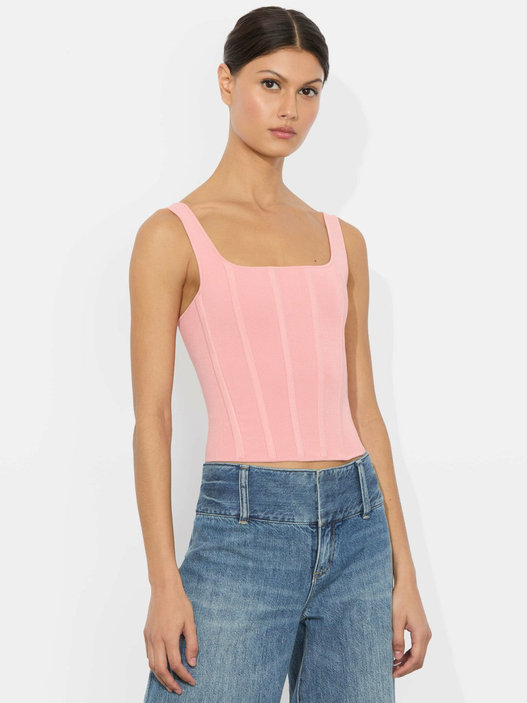 Sariah Corset Tank In Dusty Rose - Alice + Olivia Women