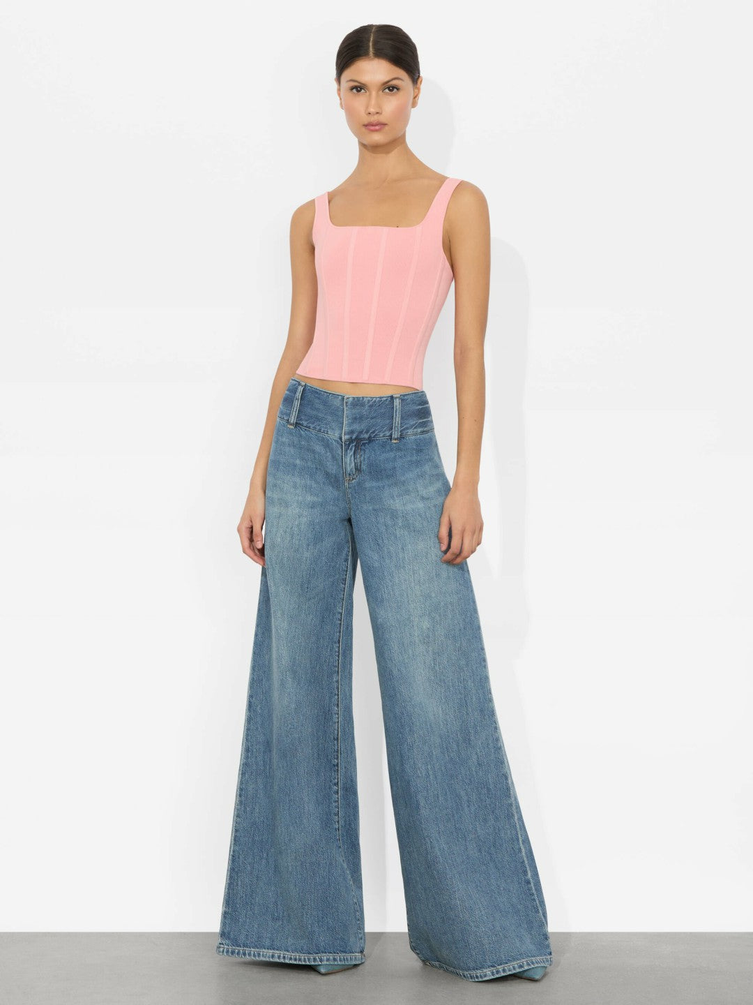 Sariah Corset Tank In Dusty Rose - Alice + Olivia Women