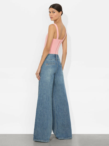 Sariah Corset Tank In Dusty Rose - Alice + Olivia Women
