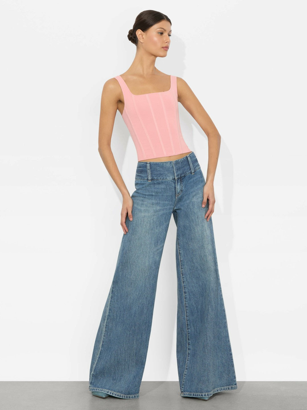 Sariah Corset Tank In Dusty Rose - Alice + Olivia Women