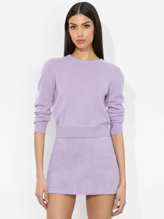 Carolann Cashmere Shrunken Pullover In Dark Lilac - Alice + Olivia Women