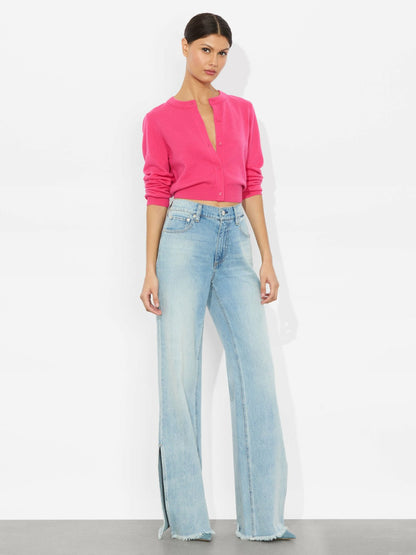 Dollie Cashmere Cardigan In Raspberry - Alice + Olivia Women