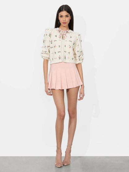 Kitty Bow Cardigan In Soft White Multi - Alice + Olivia Women
