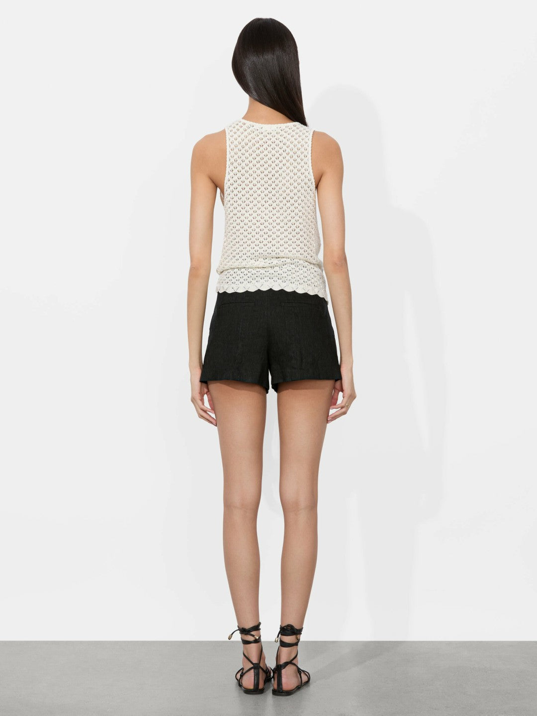 Annalise Pointelle Tank In Soft White - Alice + Olivia Women