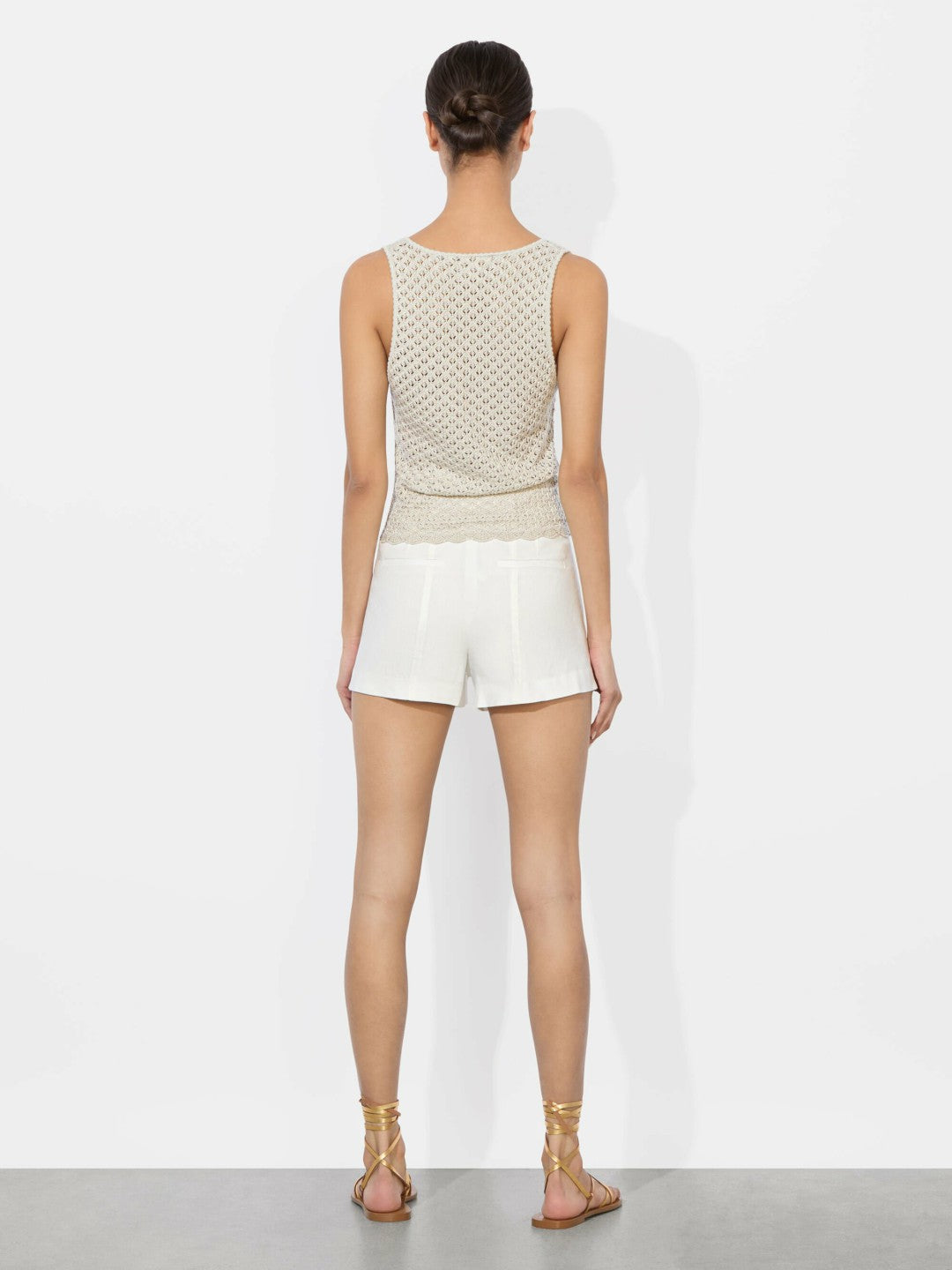 Annalise Pointelle Tank In Oatmeal - Alice + Olivia Women