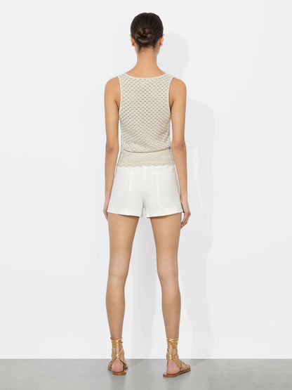 Annalise Pointelle Tank In Oatmeal - Alice + Olivia Women