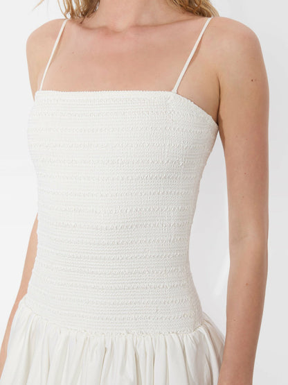 Arden Drop Waist Mini Dress In Off White - Alice + Olivia Women