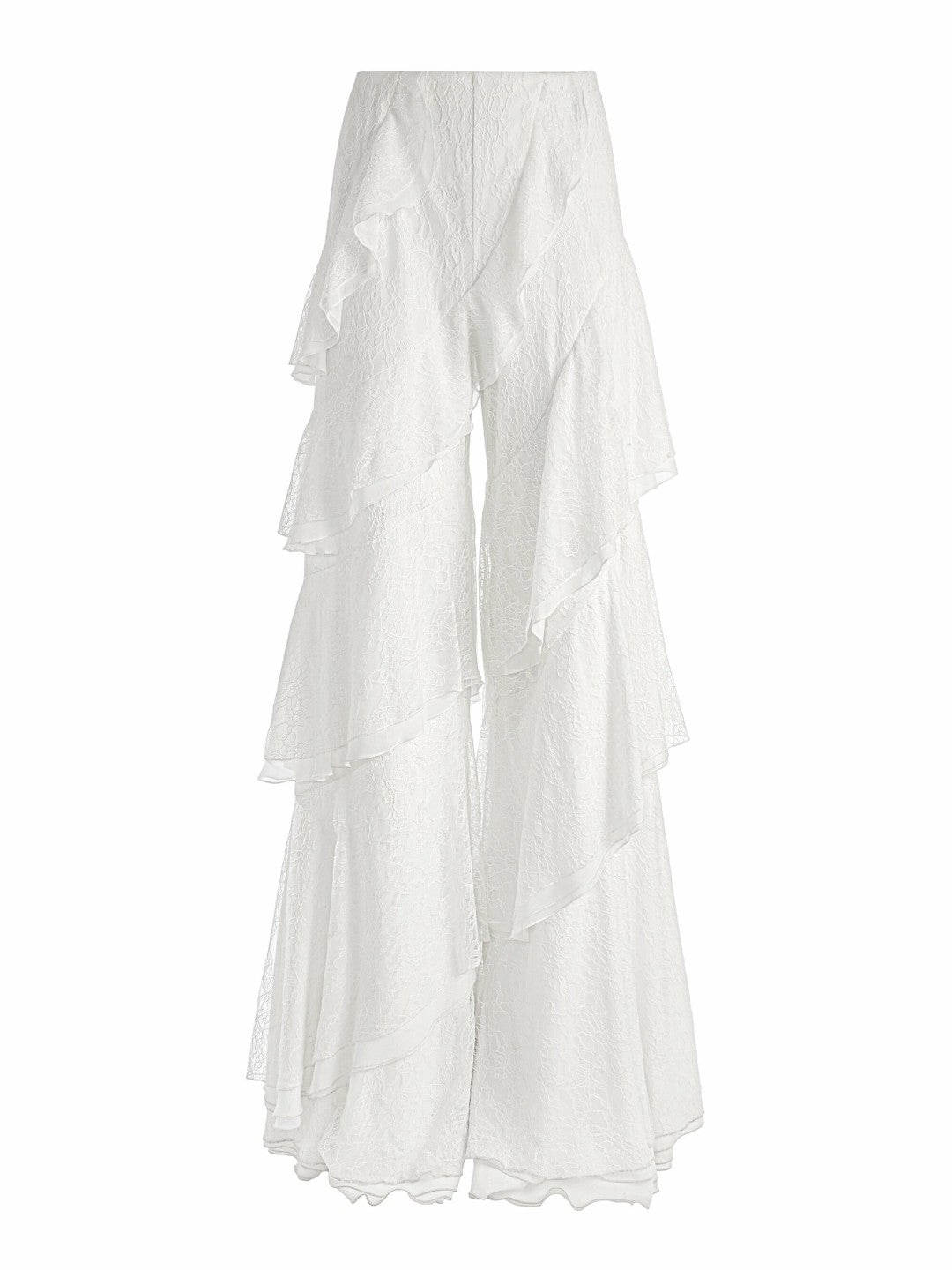 Lotus Lace Ruffle Pant In Off White - Alice + Olivia Women