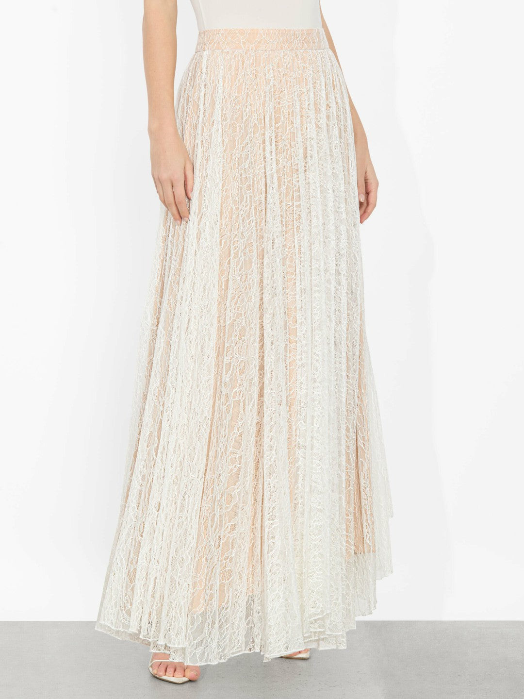Katz Pleated Maxi Skirt In Off White - Alice + Olivia Women