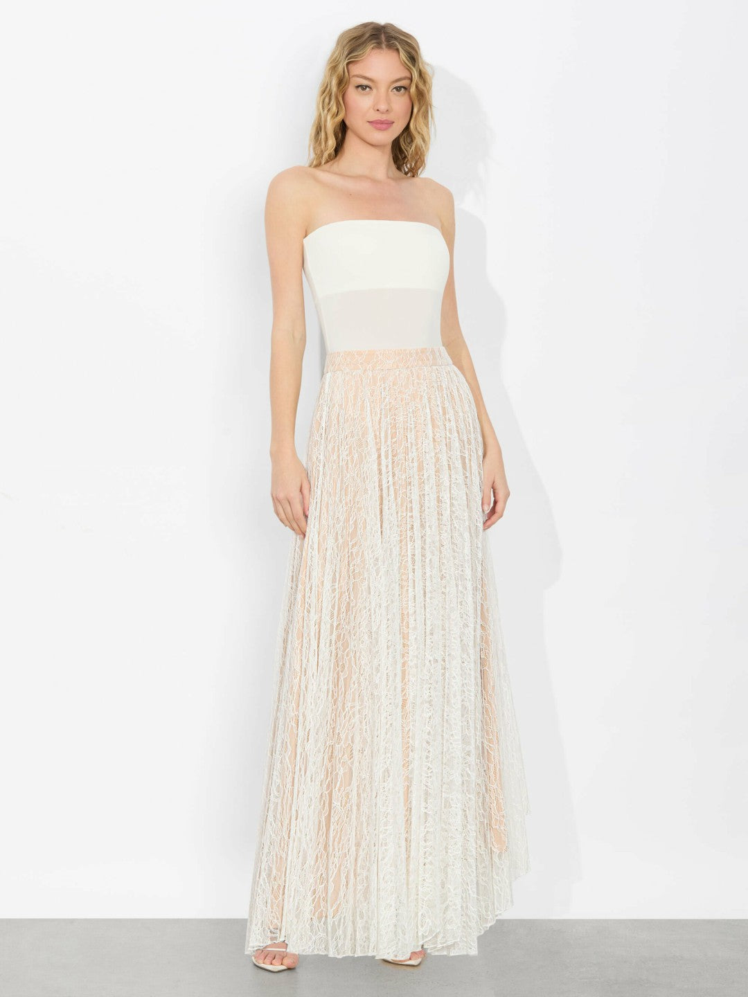 Katz Pleated Maxi Skirt In Off White - Alice + Olivia Women