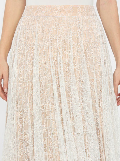 Katz Pleated Maxi Skirt In Off White - Alice + Olivia Women