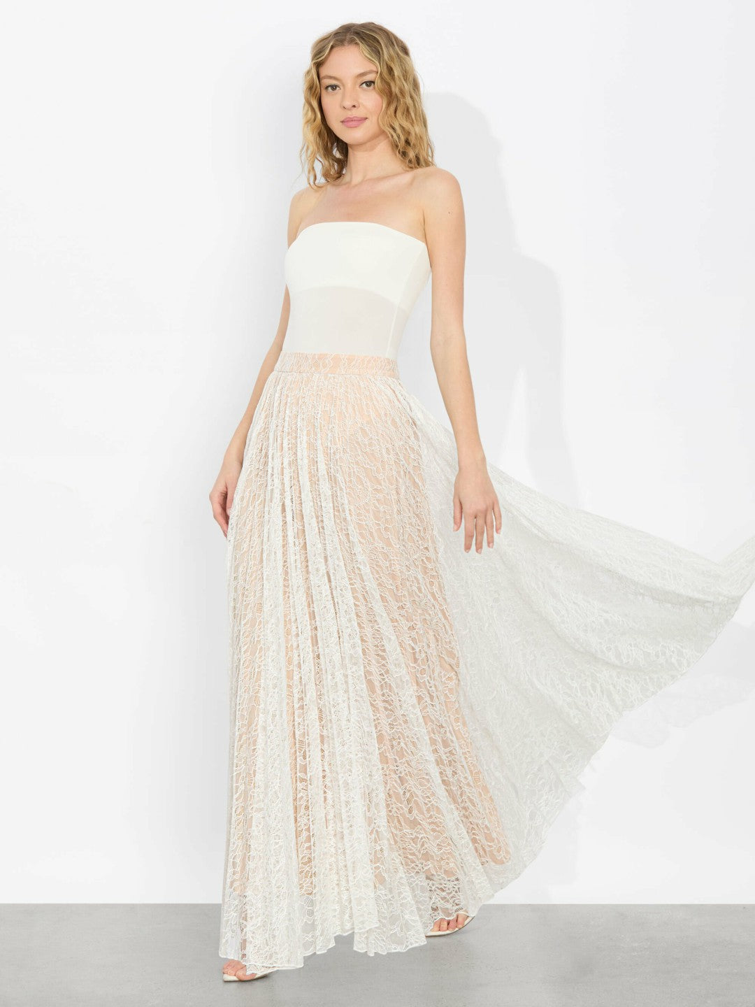 Katz Pleated Maxi Skirt In Off White - Alice + Olivia Women
