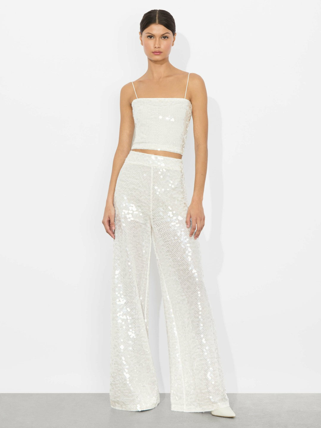 Ceresi Embellished Top In Off White/clear - Alice + Olivia Women