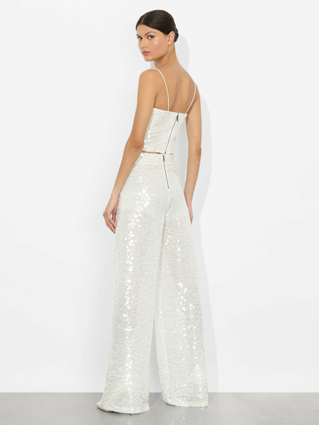 Ceresi Embellished Top In Off White/clear - Alice + Olivia Women