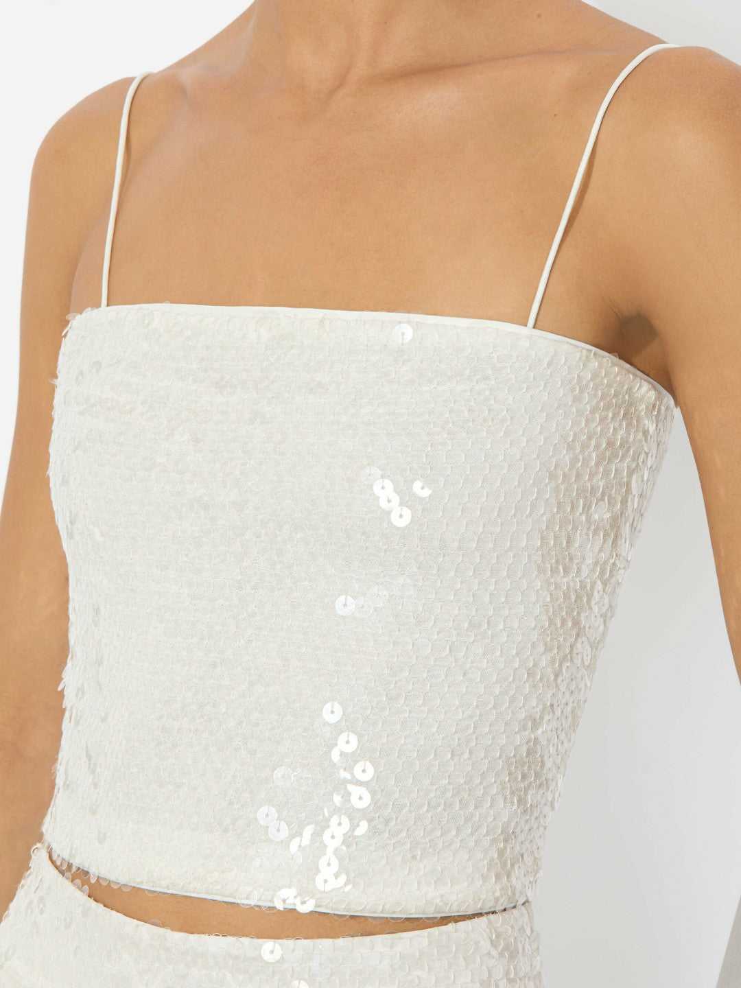 Ceresi Embellished Top In Off White/clear - Alice + Olivia Women