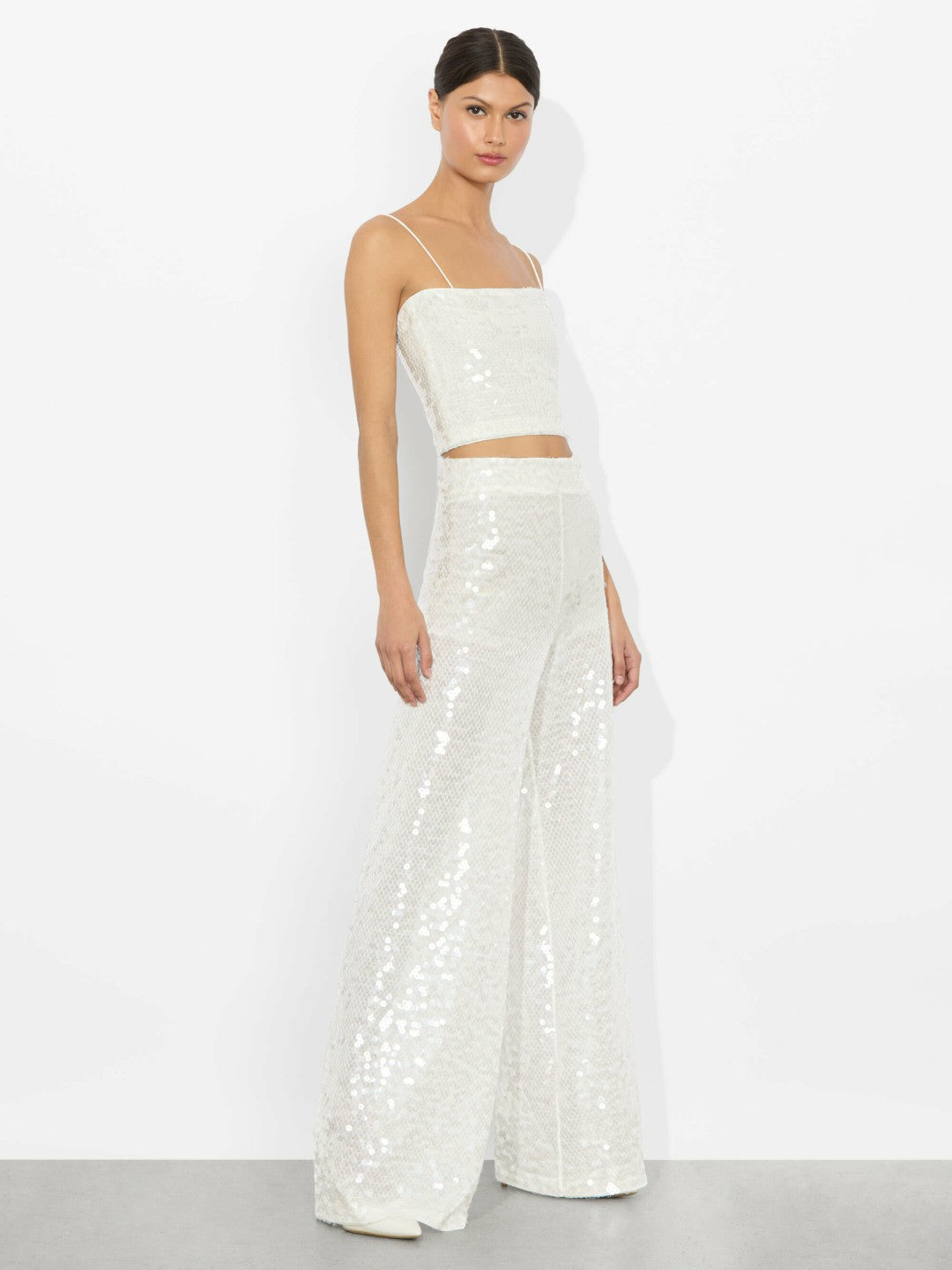 Ceresi Embellished Top In Off White/clear - Alice + Olivia Women