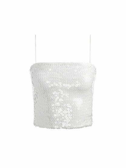 Ceresi Embellished Top In Off White/clear - Alice + Olivia Women