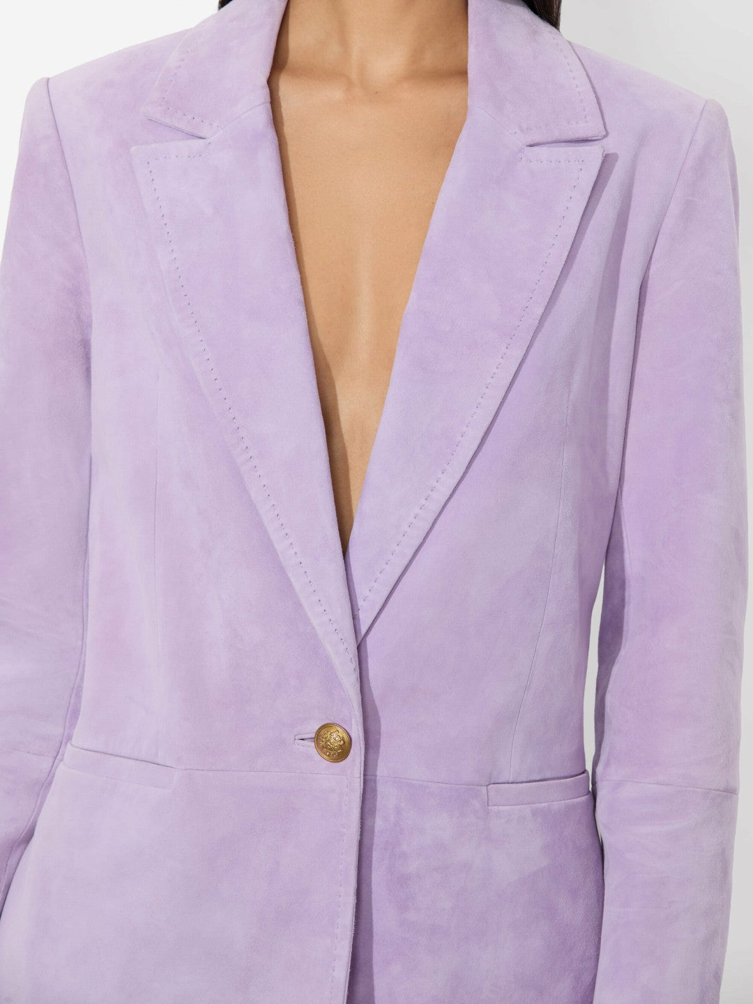 Hadlie Suede Blazer In Dark Lilac - Alice + Olivia Women