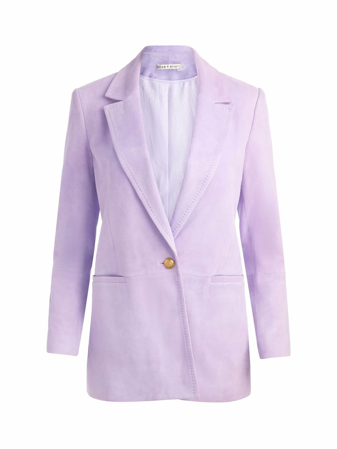 Hadlie Suede Blazer In Dark Lilac - Alice + Olivia Women