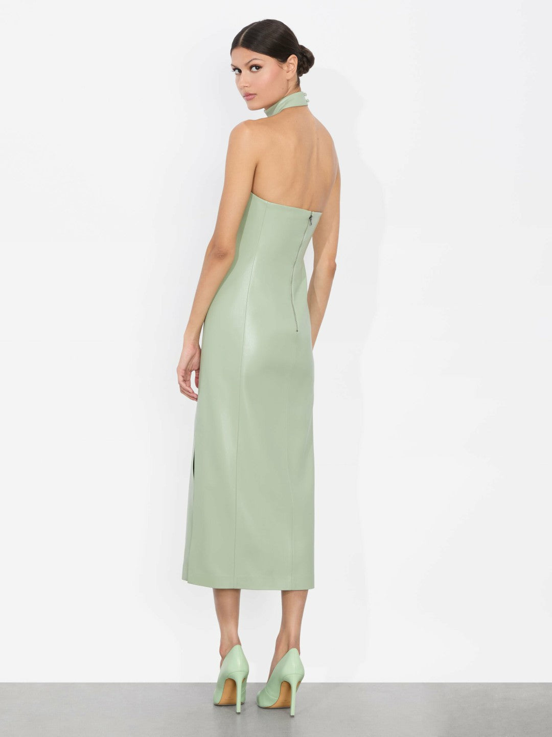 Georgie Vegan Midi Dress In Sage - Alice + Olivia Women