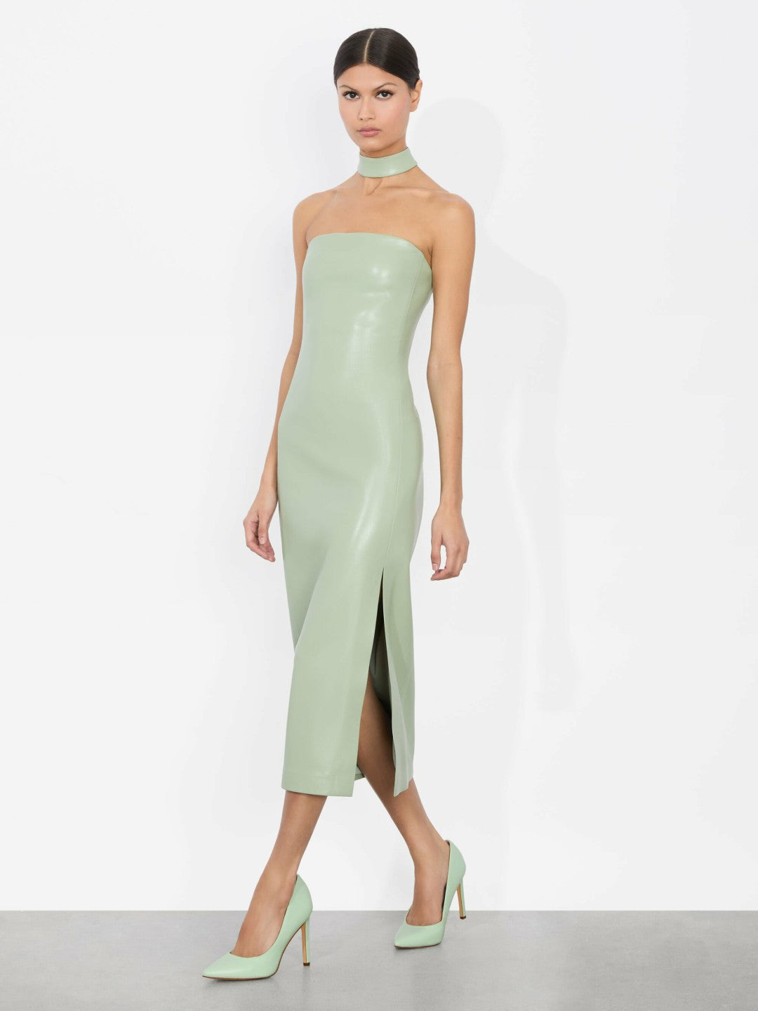 Georgie Vegan Midi Dress In Sage - Alice + Olivia Women