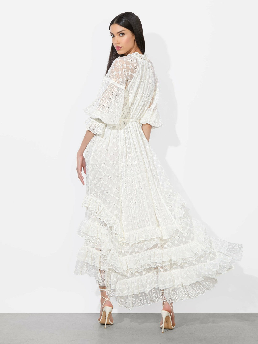 Alycen Eyelet Maxi Dress In Off White - Alice + Olivia Women