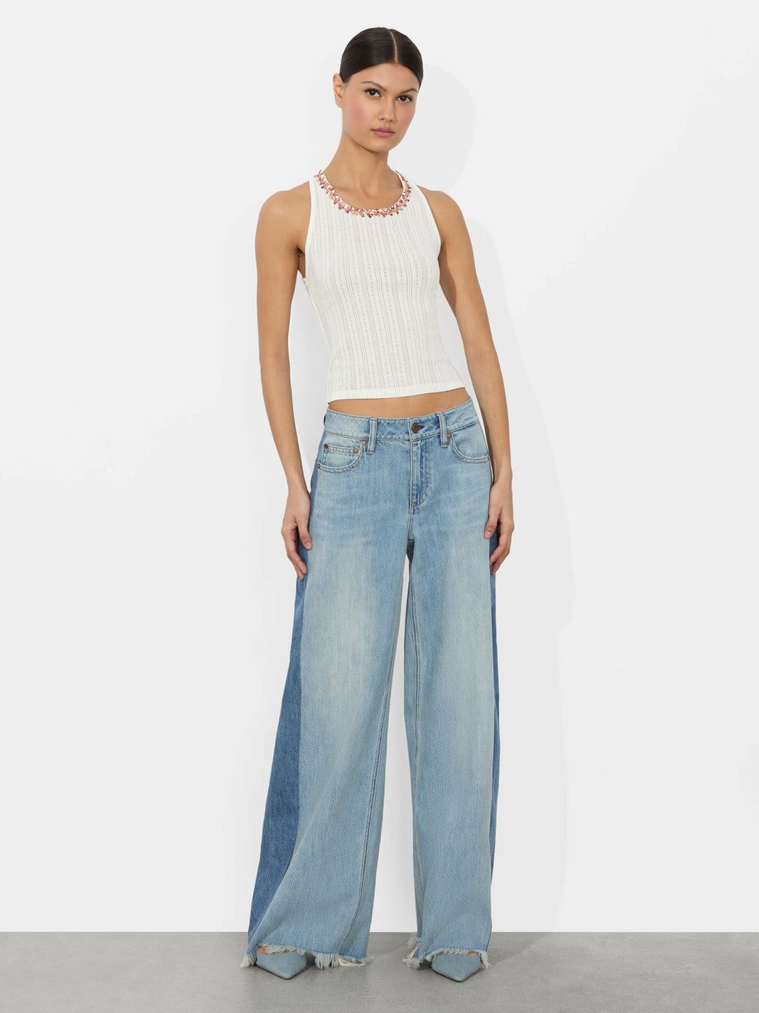 Allen Tank Top In Off White - Alice + Olivia Women