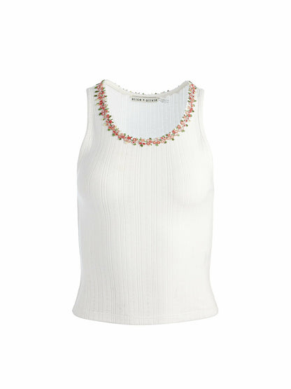 Allen Tank Top In Off White - Alice + Olivia Women
