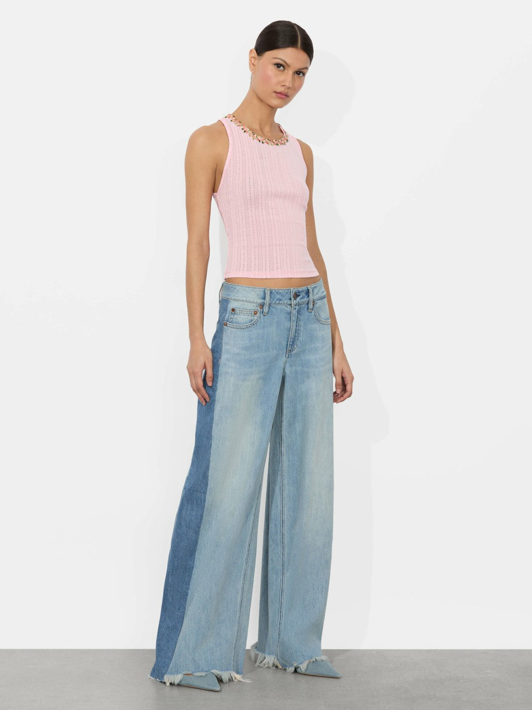Allen Tank Top In Pink Bloom - Alice + Olivia Women