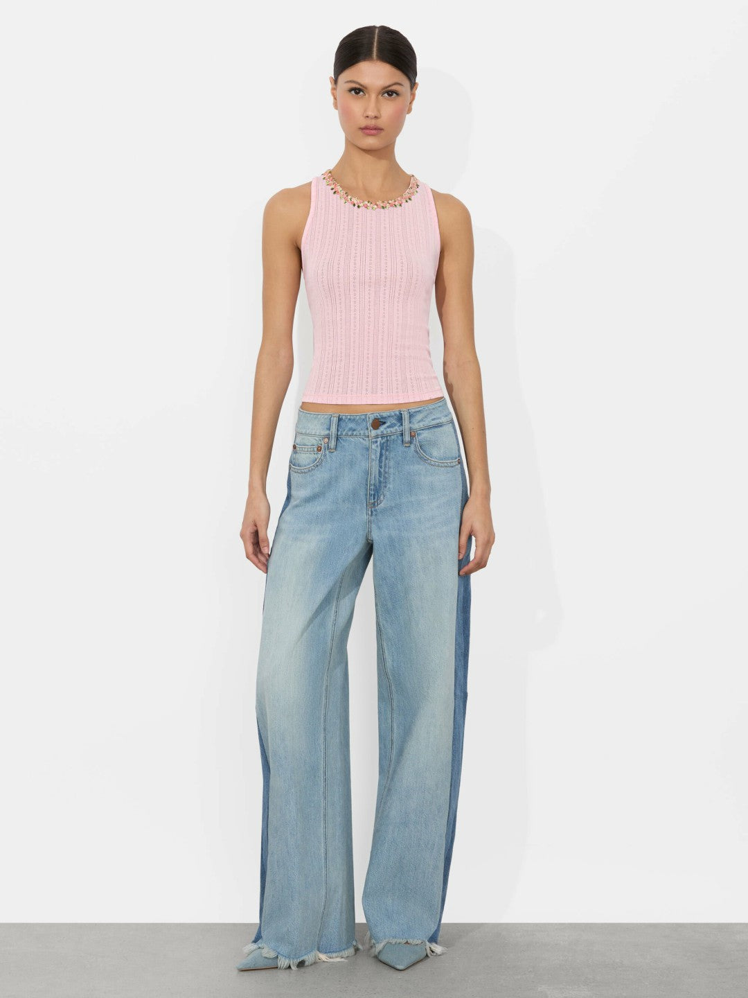 Allen Tank Top In Pink Bloom - Alice + Olivia Women