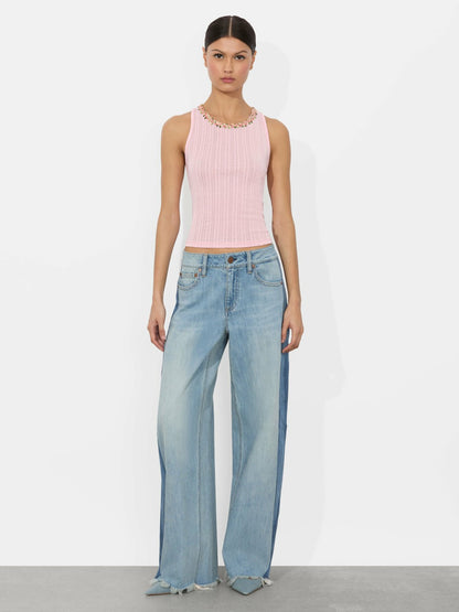 Allen Tank Top In Pink Bloom - Alice + Olivia Women