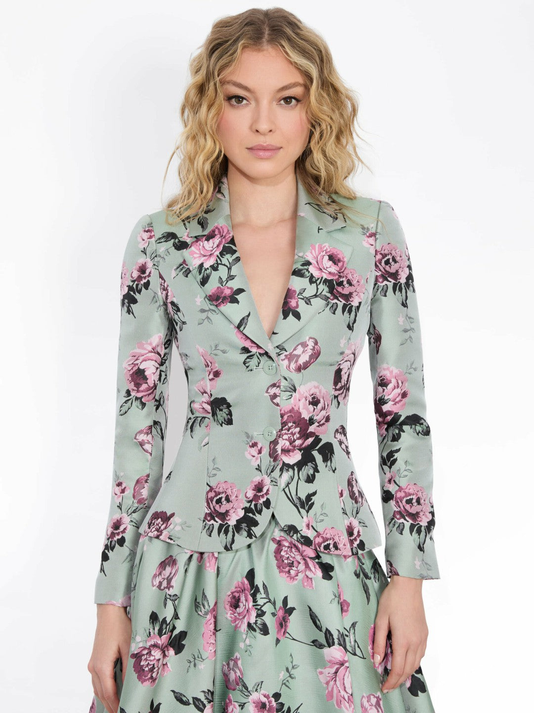 Iana Sculpted Blazer In Sage Multi - Alice + Olivia Women