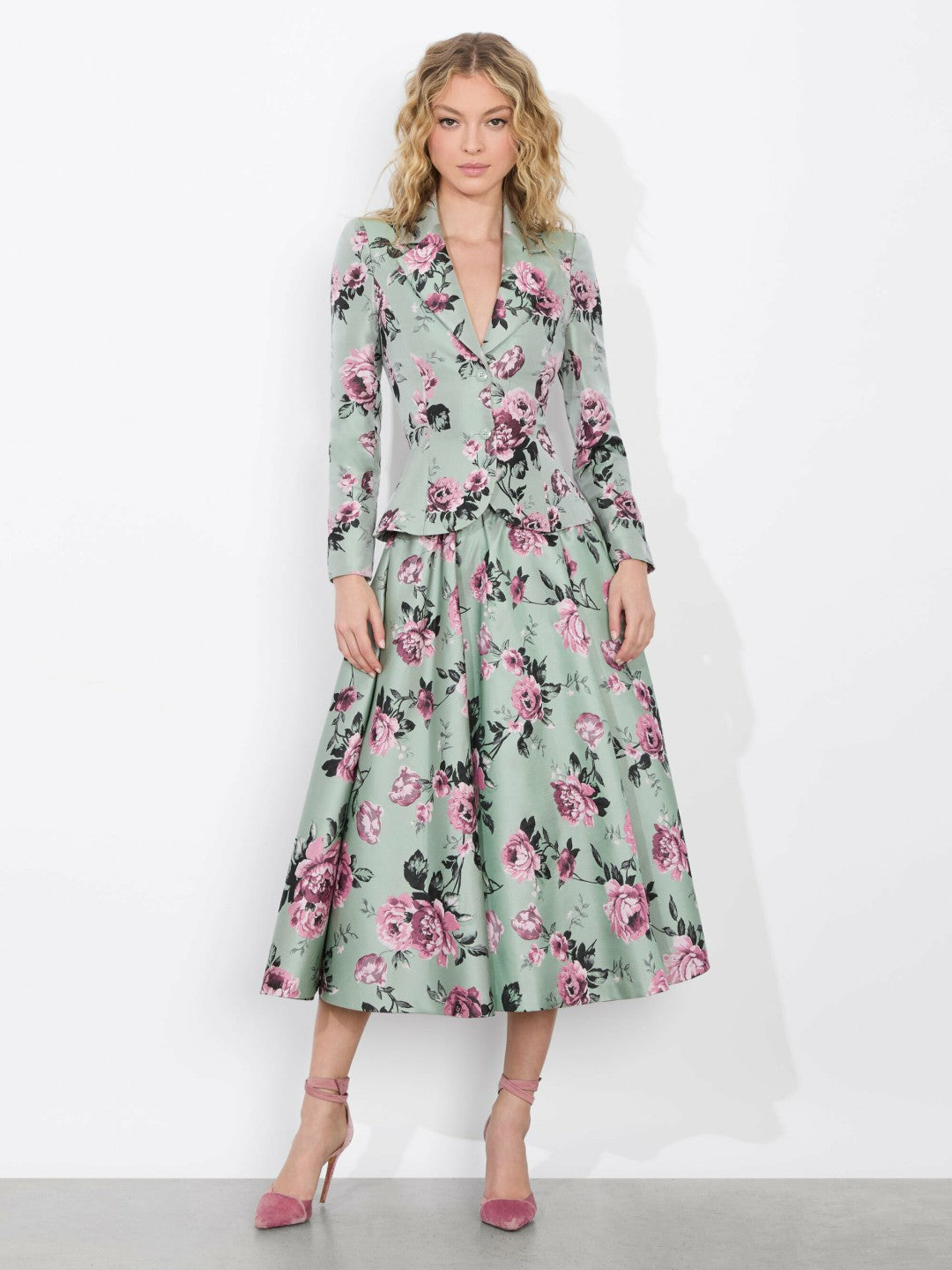 Iana Sculpted Blazer In Sage Multi - Alice + Olivia Women