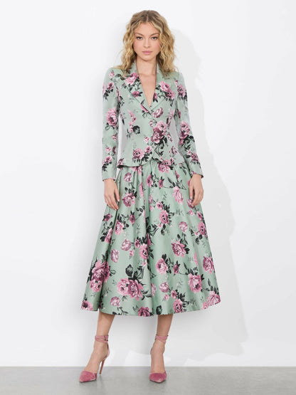 Iana Sculpted Blazer In Sage Multi - Alice + Olivia Women