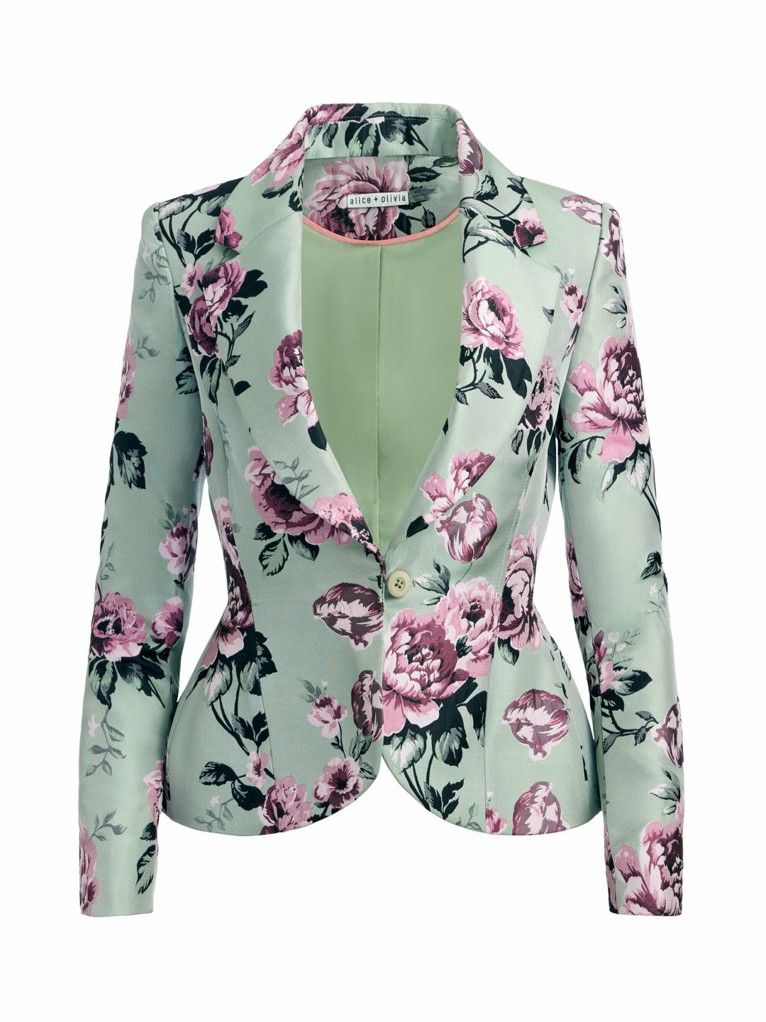Iana Sculpted Blazer In Sage Multi - Alice + Olivia Women