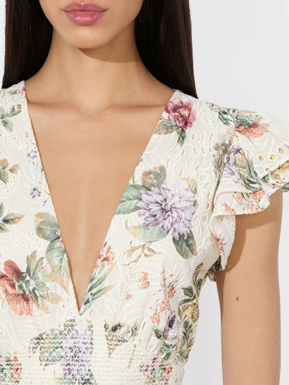 Kessie Romper In Sweet Nothings - Alice + Olivia Women