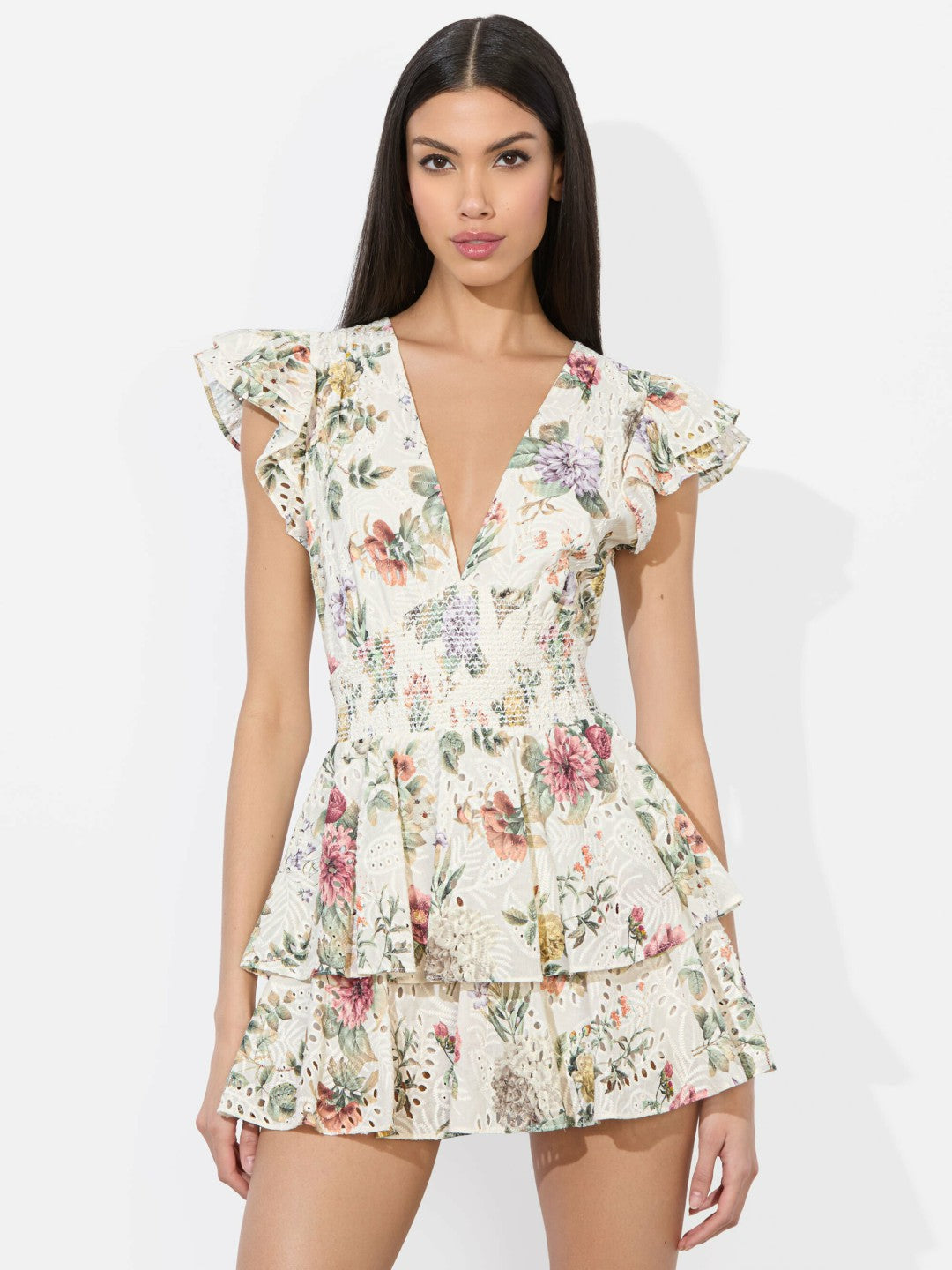 Kessie Romper In Sweet Nothings - Alice + Olivia Women