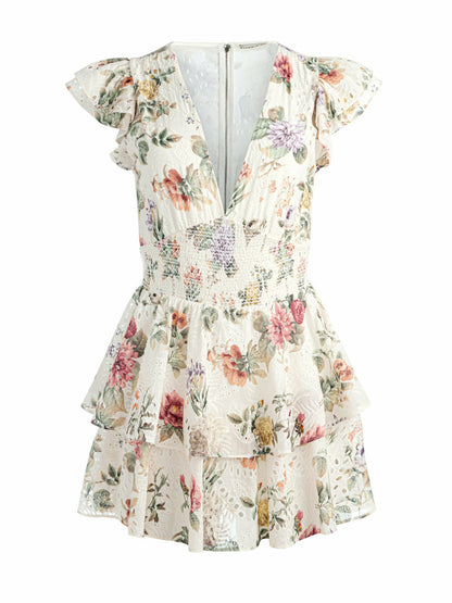 Kessie Romper In Sweet Nothings - Alice + Olivia Women
