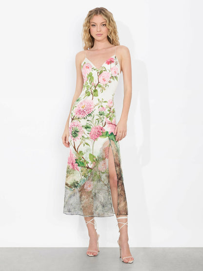 Julietta Cutaway Lace Slip Dress In Rose Whisper - Alice + Olivia Women