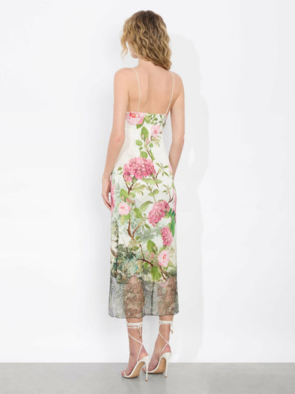 Julietta Cutaway Lace Slip Dress In Rose Whisper - Alice + Olivia Women